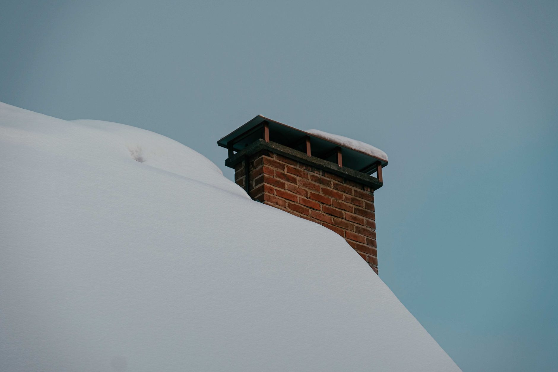 Des moines brick home fireplace chimney